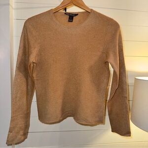 Saks Fifth Avenue Tan 100% Cashmere Sweater Size Large, minor flaws